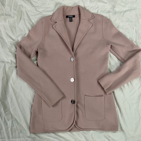 Chaps Pink Cotton Knit Blend Blazer women’s XS - Picture 1 of 10